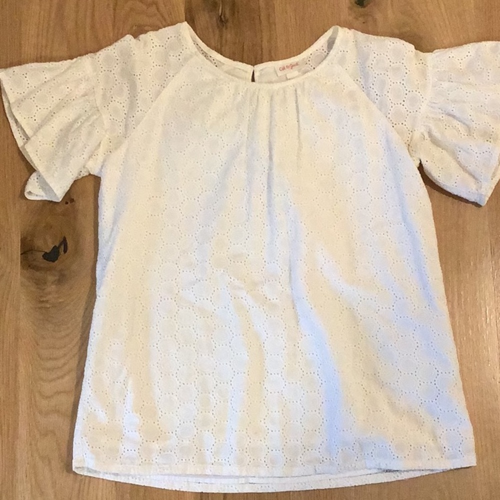 Cat & Jack Cream Eyelet Blouse